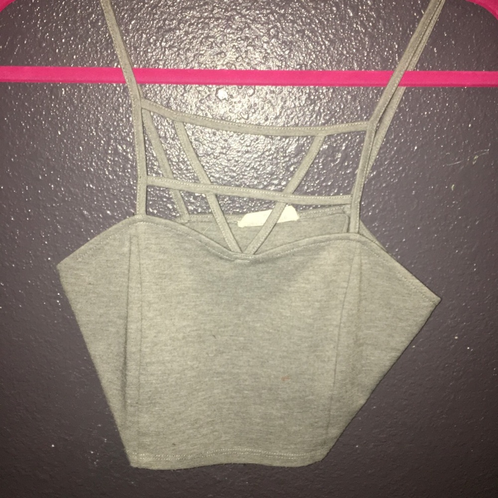 Cute light grey crop top only worn once